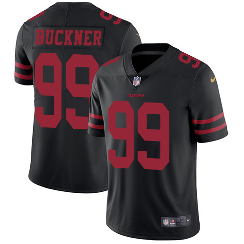 Nike 49ers #99 DeForest Buckner Black Alternate Men's Stitched NFL Vapor Untouchable Limited Jersey - Click Image to Close